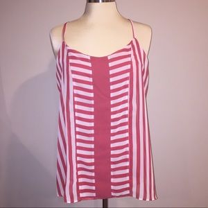 Striped blouse salmon and white